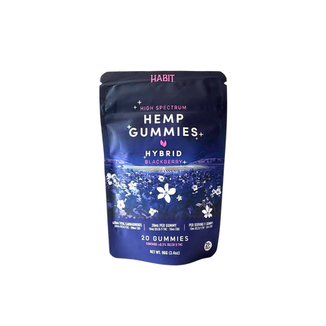 Habit | Gomitas Delta 9 THC 10 mg/pza + CBD 10 mg/pza | Blackberry - Hybrid | 20 piezas