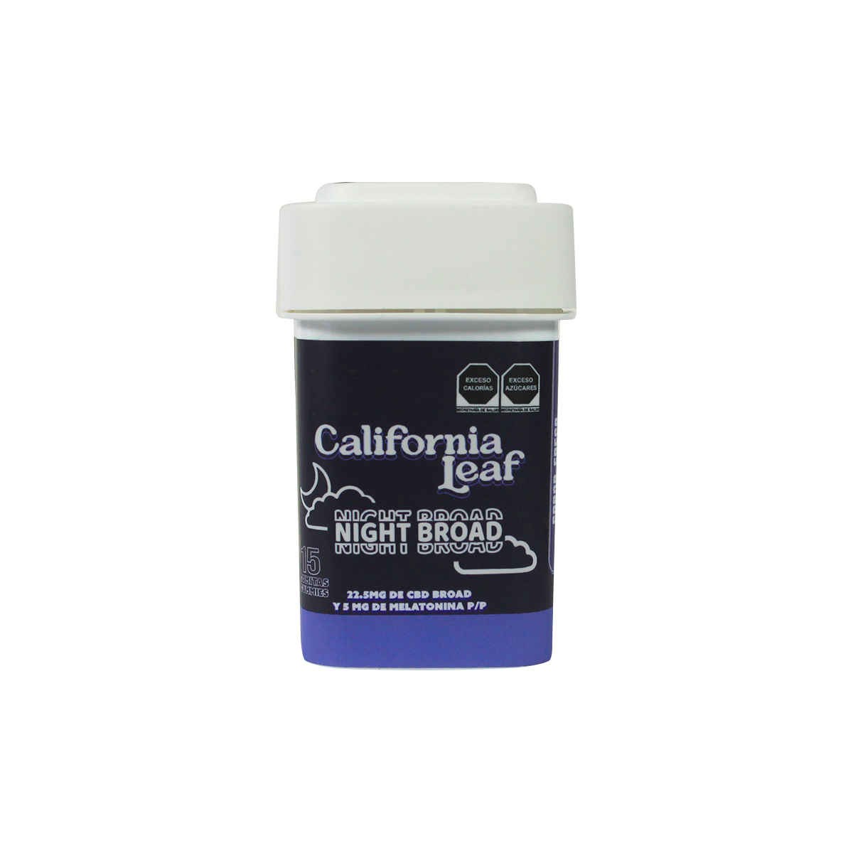 Gomitas Night Broad (Sin terpenos – 20 mg CBD Broad + 5 mg Melatonina) |15 ó 30 piezas.