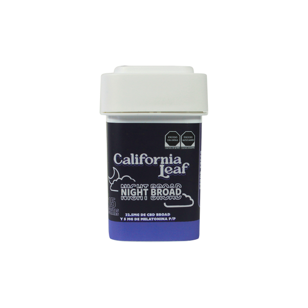 Gomitas Night Broad (Sin terpenos – 20 mg CBD Broad + 5 mg Melatonina) |15 ó 30 piezas.