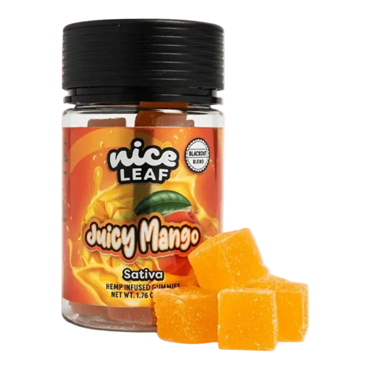 Gomitas Mango Sativa Jugosas De Nice Leaf visto de frente