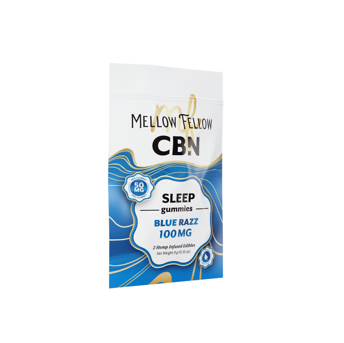 MELLOW FELLOW SLEEP GUMMIES BLUE RAZZ 100MG CBN