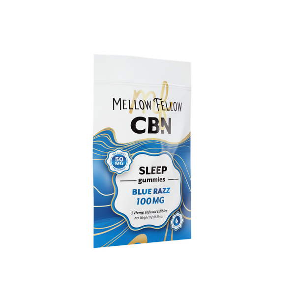 MELLOW FELLOW SLEEP GUMMIES BLUE RAZZ 100MG CBN