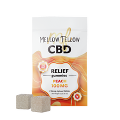 MELLOW FELLOW RELIEF GUMMIES 2PZ EDIBLES 100MG CBD PEACH-2