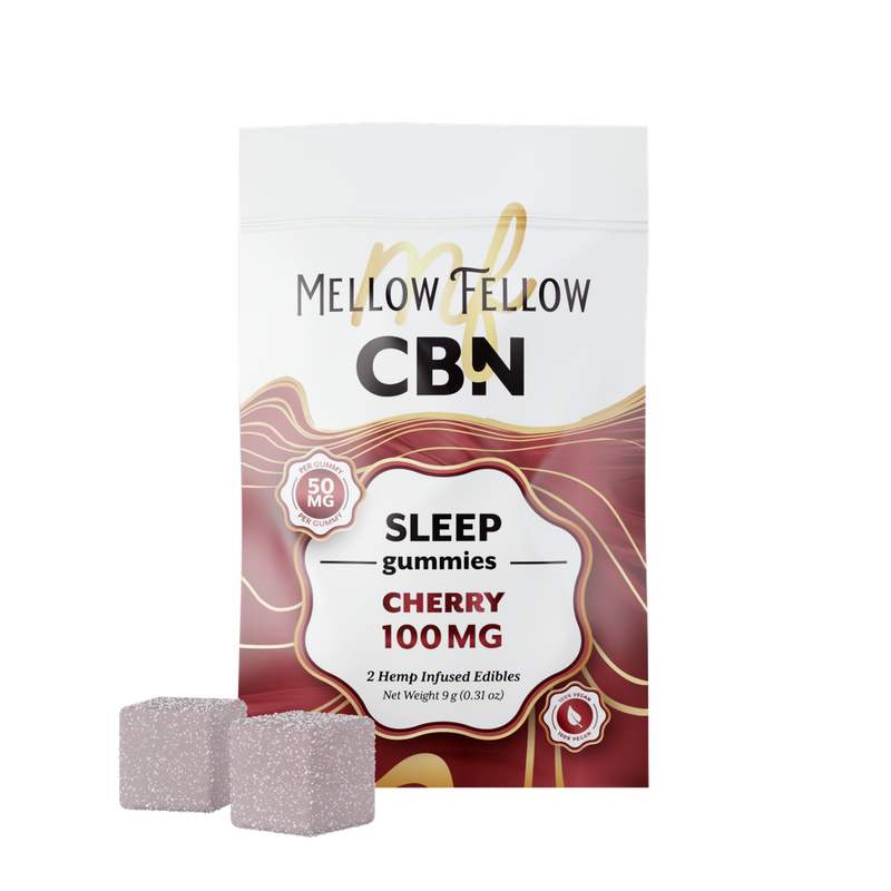 MELLOW FELLOW SLEEP GUMMIES 2PZ EDIBLES 100MG CBN CHERRY-2
