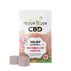 MELLOW FELLOW RELIEF GUMMIES 2PZ EDIBLES 100MG CBD WATERMELON-2