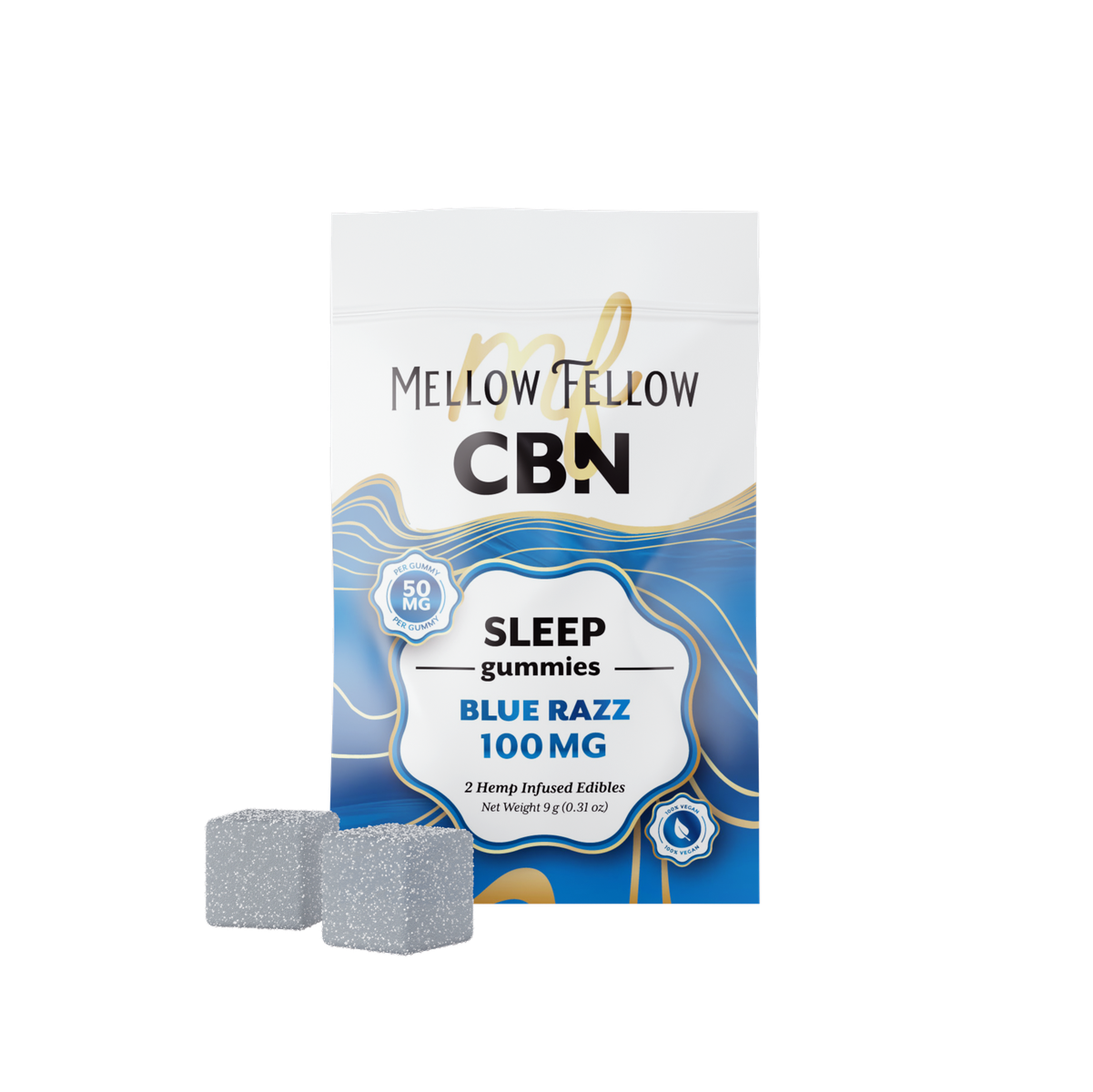 MELLOW FELLOW SLEEP GUMMIES BLUE RAZZ 100MG CBN-2