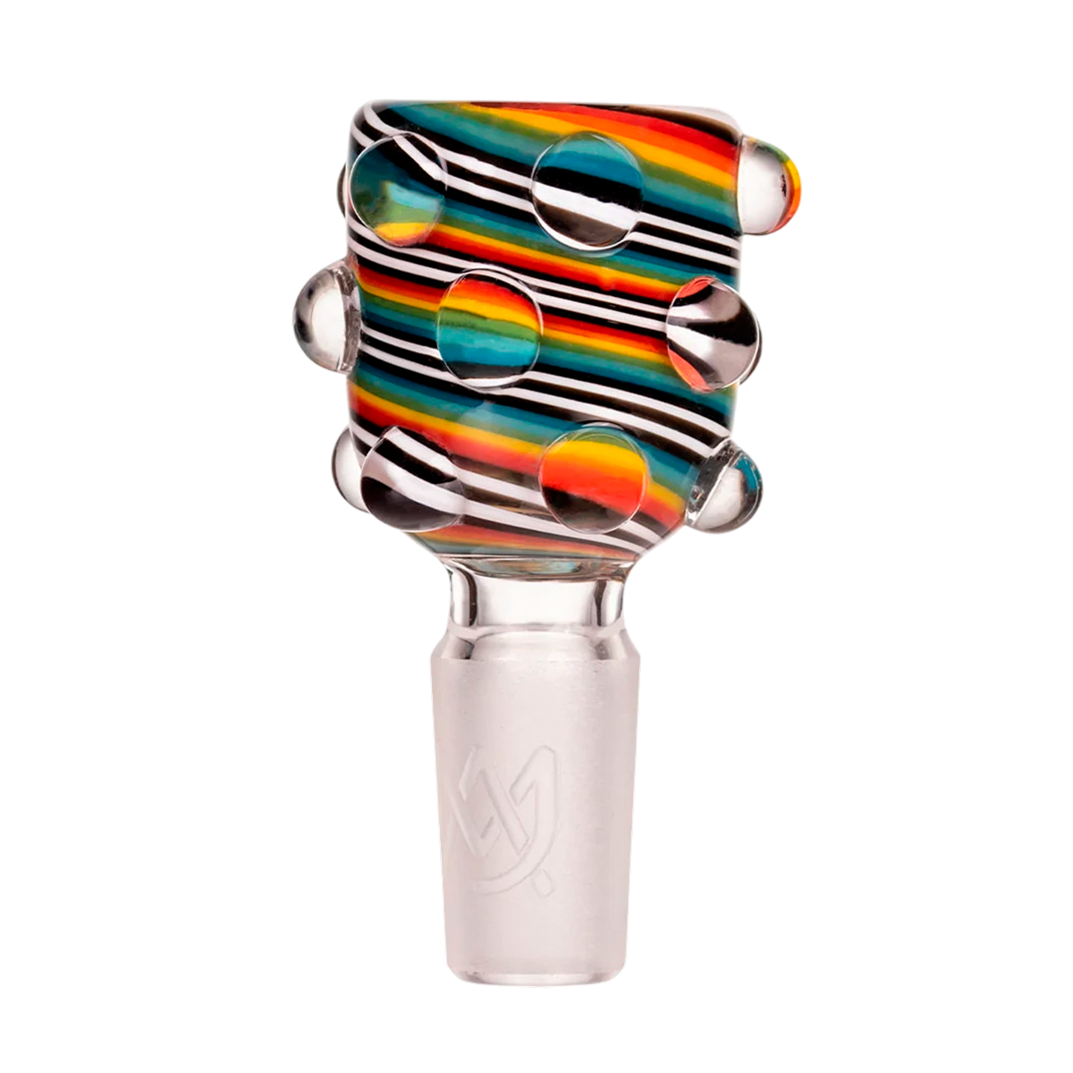 MJ ARTESAL BOWLS HOBNAIL RAINBOW 14MM FLOWE BOWL-1