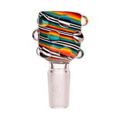 MJ ARTESAL BOWLS HOBNAIL RAINBOW 14MM FLOWE BOWL-1