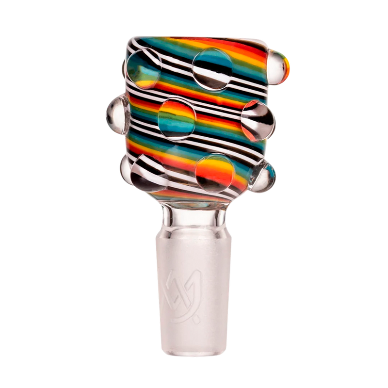 MJ ARTESAL BOWLS HOBNAIL RAINBOW 14MM FLOWE BOWL-1