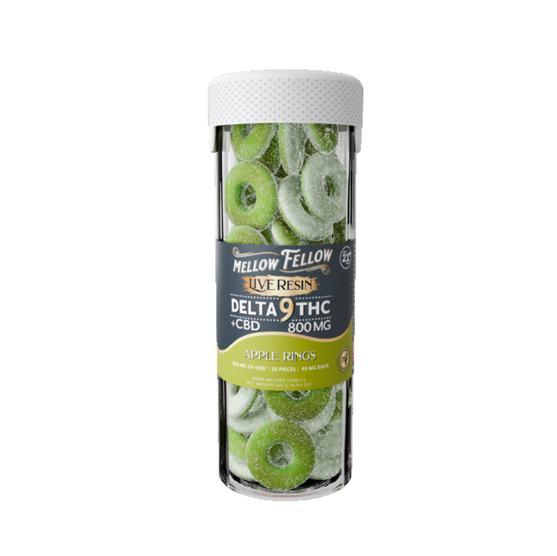 Mellow Fellow Live Resin Gummies Apple Rings (20 pz / 800mg Total)-1
