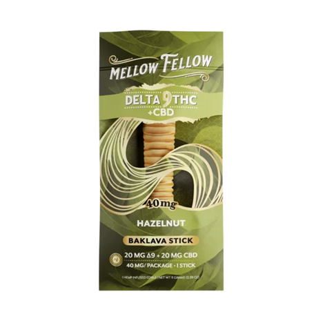 THC Mellow Fellow Delta-9 + CBD Baklava Stick: Hazelnut (1 pz / 40mg Total)
