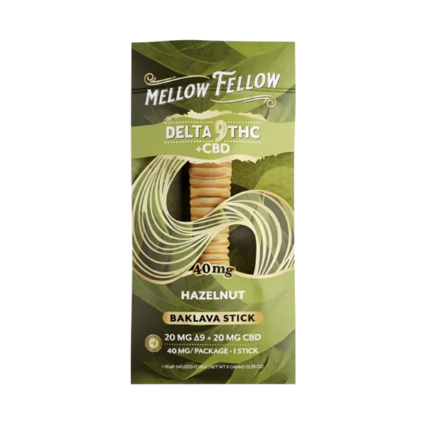 Mellow Fellow Delta-9 + CBD Baklava Stick: Hazelnut (1 pz / 40mg Total)