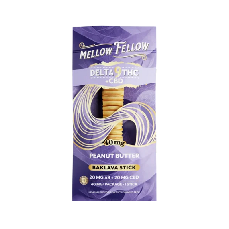 Mellow Fellow Delta-9 + CBD Baklava Stick: Peanut Butter (1 pz / 40mg Total)-1