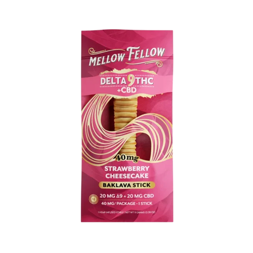 THC Mellow Fellow Delta-9 + CBD Baklava Stick: Strawberry Cheesecake (1 pz / 40mg Total)