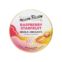 THC Mellow Fellow Bursts 10pz Edibles 200mg Nano Delta-9 + CBD Raspberry Starfruit-1
