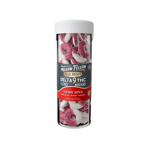 Mellow Fellow Live Resin Gummies Cherry Rings (20 pz / 800mg Total)