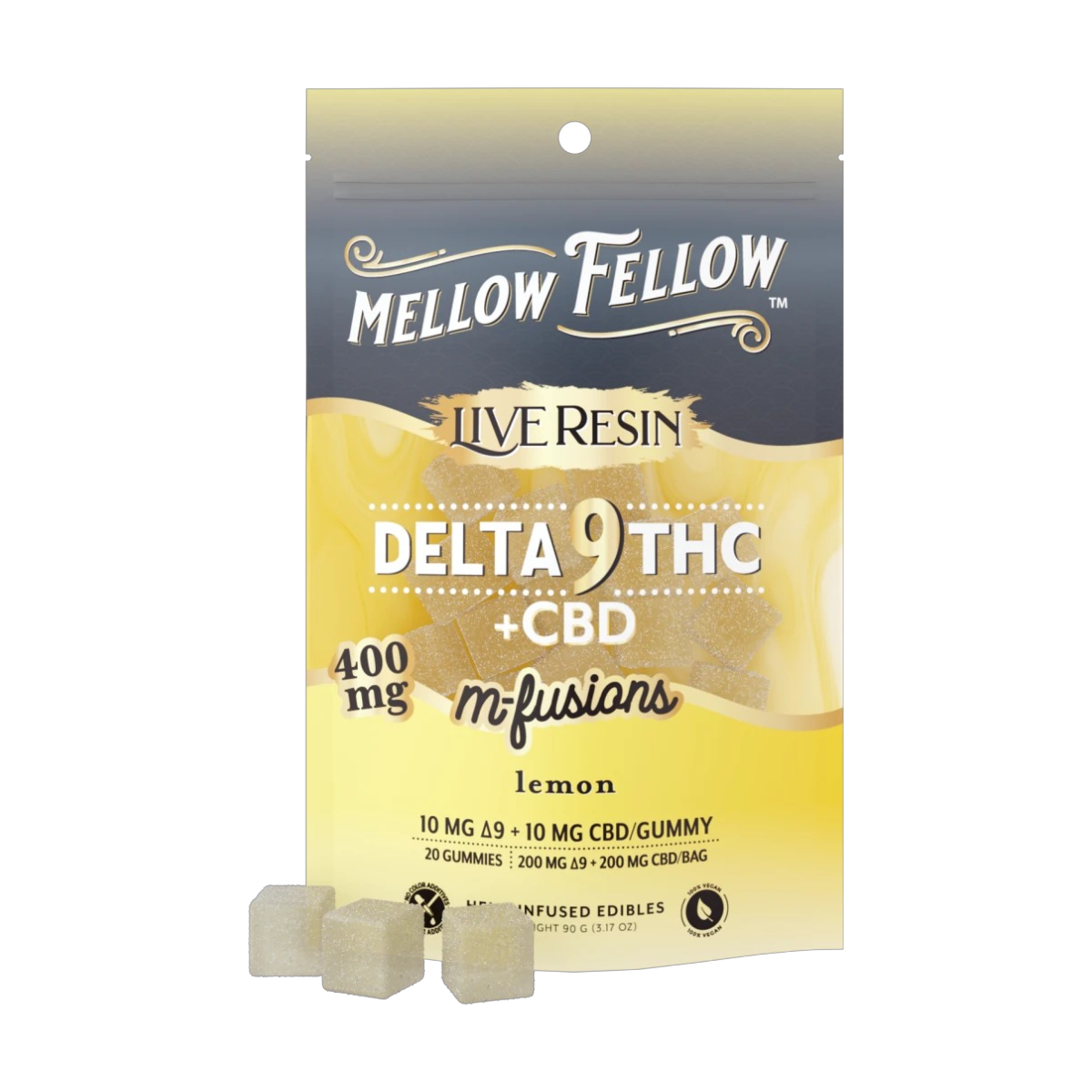 THC Mellow Fellow Live Resin MFusions 20pz Edibles 400mg Delta-9 + CBD Lemon