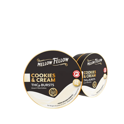 Mellow Fellow THCP Bursts 10pc Edibles 25mg Cookies and Cream
