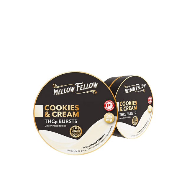 Mellow Fellow THCP Bursts 10pc Edibles 25mg Cookies and Cream