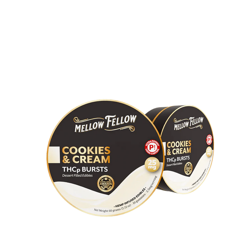 Mellow Fellow THCP Bursts 10pc Edibles 25mg Cookies and Cream-1
