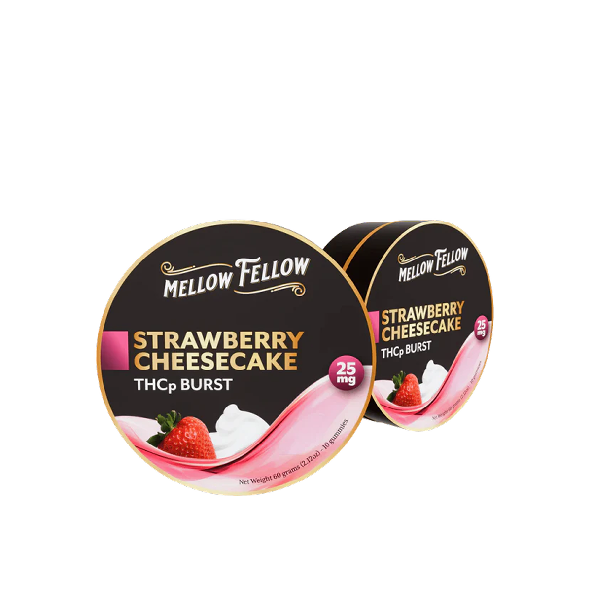 Mellow Fellow THCP Bursts 10pc Edibles 25mg Strawberry Cheesecake