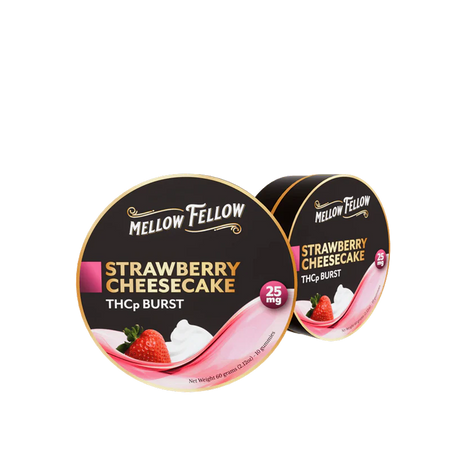 Mellow Fellow THCP Bursts 10pc Edibles 25mg Strawberry Cheesecake