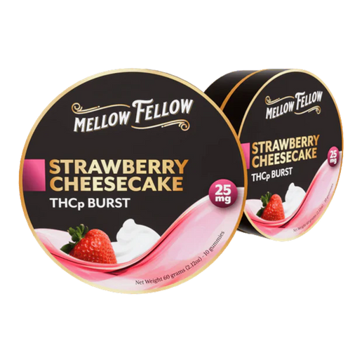 THCP Mellow Fellow Thcp Bursts 10pc Edibles 25mg Strawberry Cheesecake
