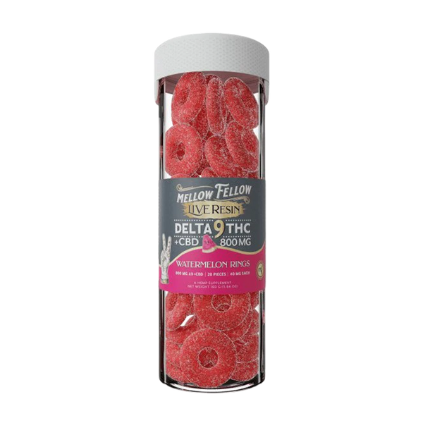 Mellow Fellow Live Resin Gummies Watermelon Rings (20 pz / 800mg Total)