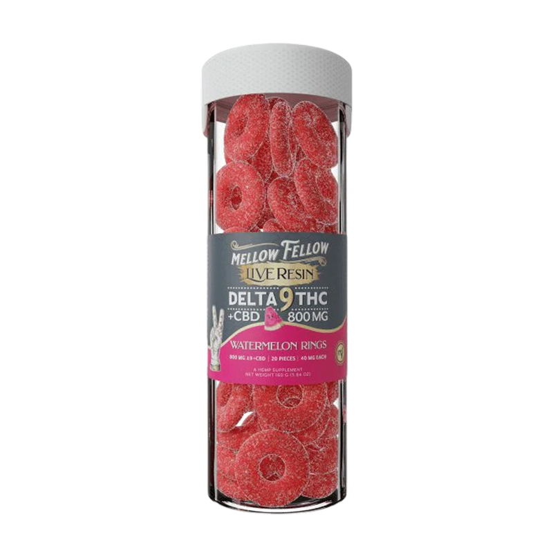 Mellow Fellow Live Resin Gummies Watermelon Rings (20 pz / 800mg Total)-1