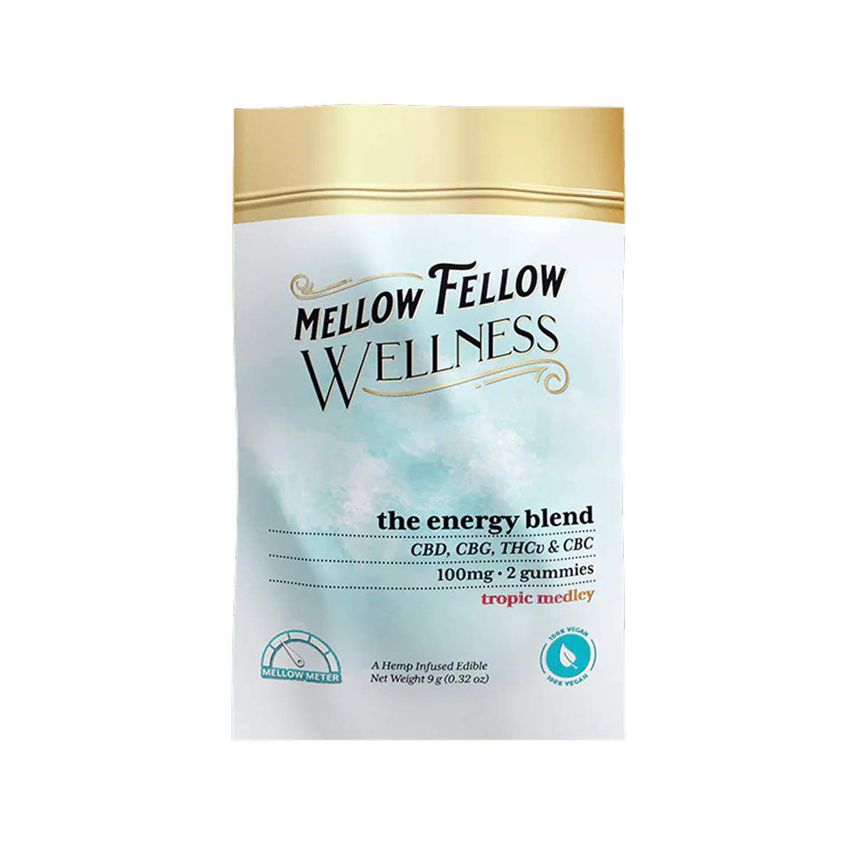 Mellow Fellow Wellness 2pc Gummies 100mg Energy Blend Tropic Medley