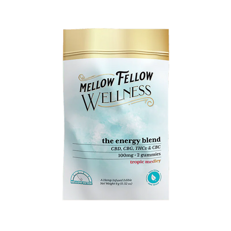 Mellow Fellow Wellness 2pc Gummies 100mg Energy Blend Tropic Medley