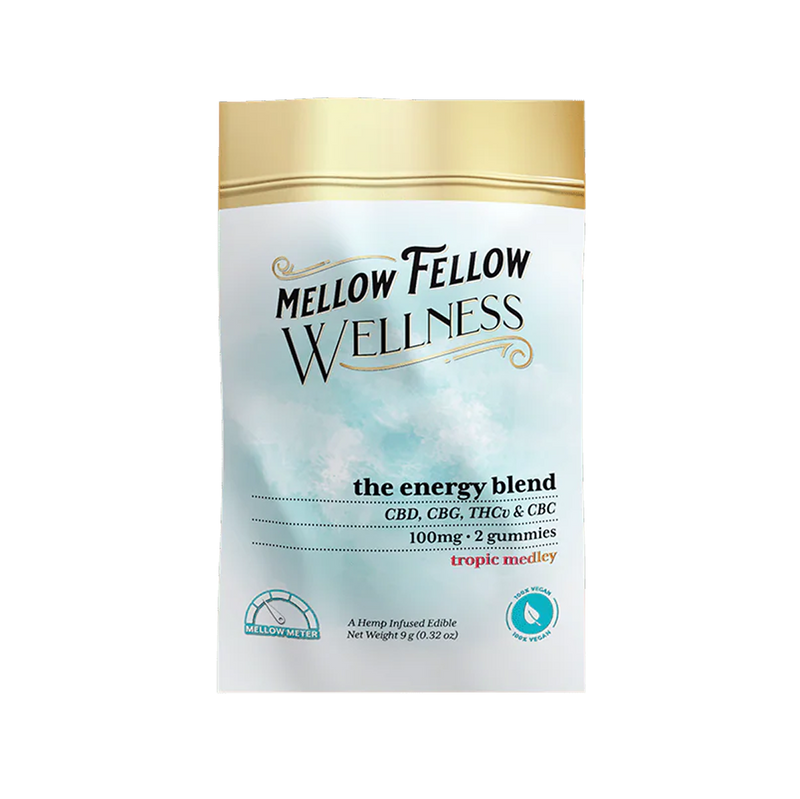 Mellow Fellow Wellness 2pc Gummies 100mg Energy Blend Tropic Medley-1