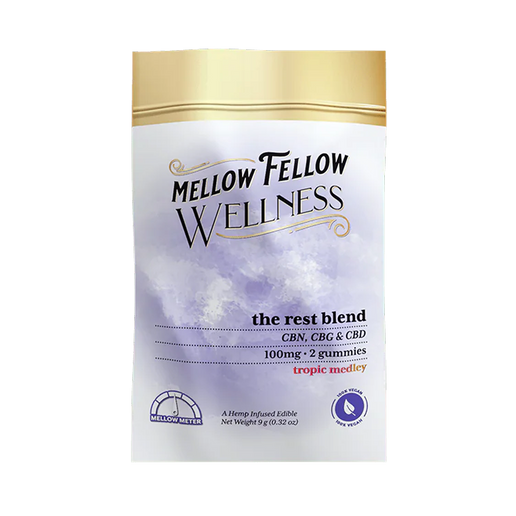 Mellow Fellow Wellness 2pc Gummies 100mg Rest Blend Tropic Medley
