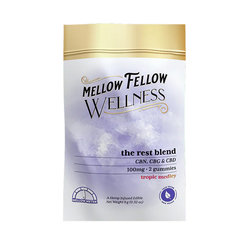 Mellow Fellow Wellness 2pc Gummies 100mg Rest Blend Tropic Medley-1