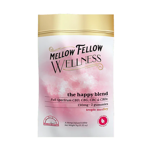 Mellow Fellow Wellness 2pc Gummies 130mg Happy Blend Tropic Medley