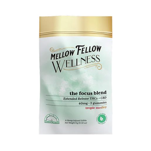 Mellow Fellow Wellness 2pc Gummies 40mg Focus Blend Tropic Medley