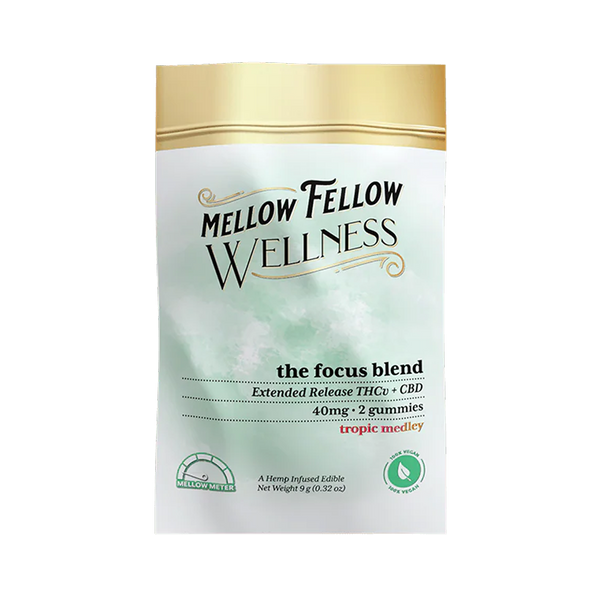 Mellow Fellow Wellness 2pc Gummies 40mg Focus Blend Tropic Medley