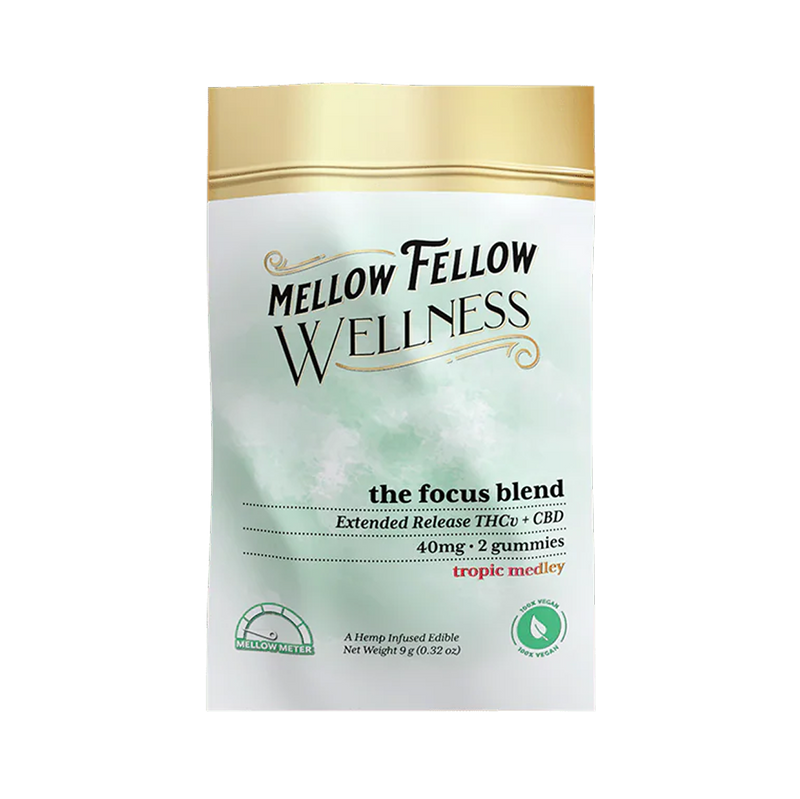 Mellow Fellow Wellness 2pc Gummies 40mg Focus Blend Tropic Medley-1