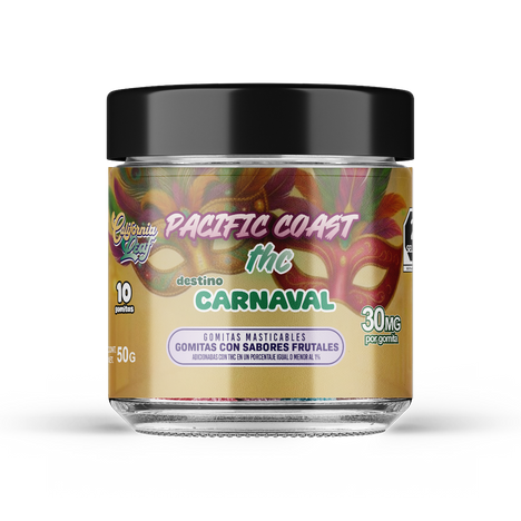 THC California Leaf Pacific Coast Carnaval Gomitas Delta 9 30mg 10PZ