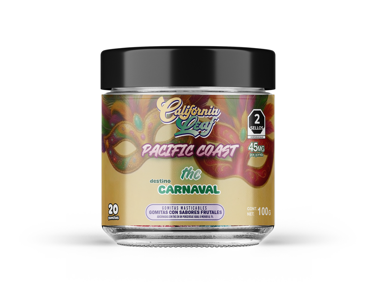 THC California leaf Pacific Coast Carnaval Delta 9 Gomitas 45mg 20PZ ...