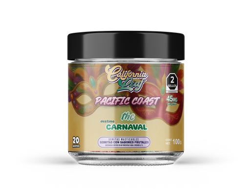 THC California leaf Pacific Coast Carnaval Delta 9 Gomitas 45mg 20PZ