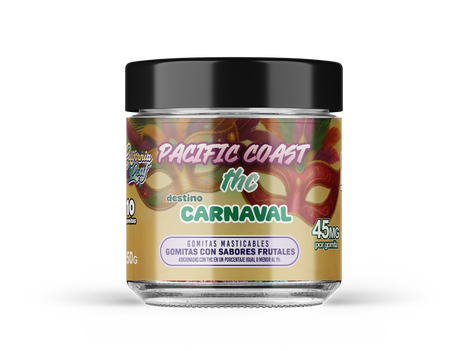THC California Leaf Pacific Coast Carnaval Delta 9 Gomitas 45mg 10PZ