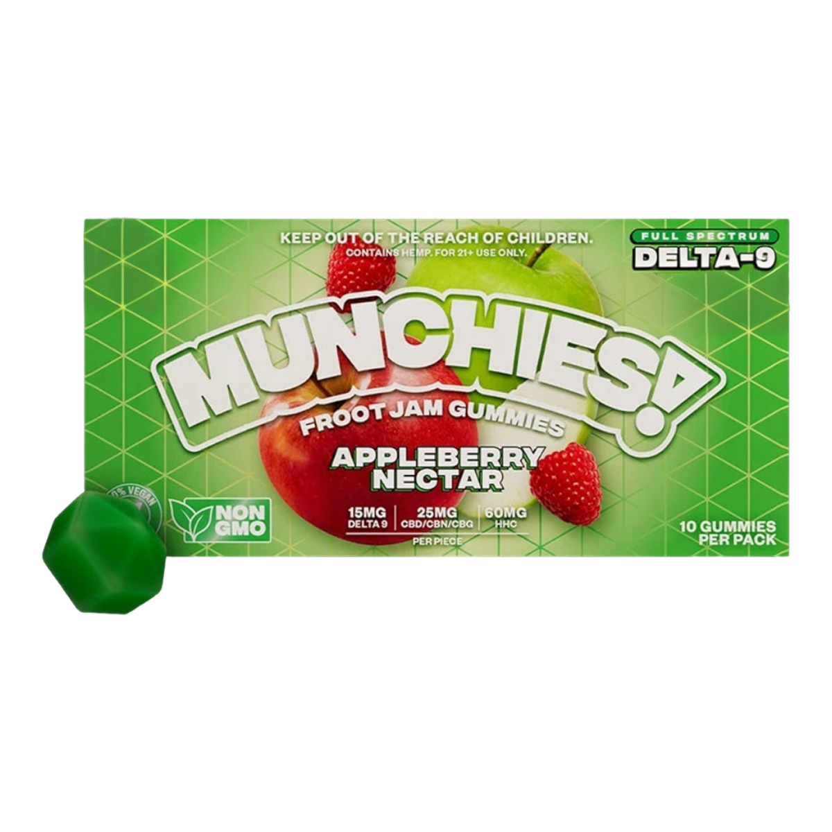 Gomitas California Leaf Munchies Appleberry Nectar con centro líquido y sabor a manzana y frutos rojos
