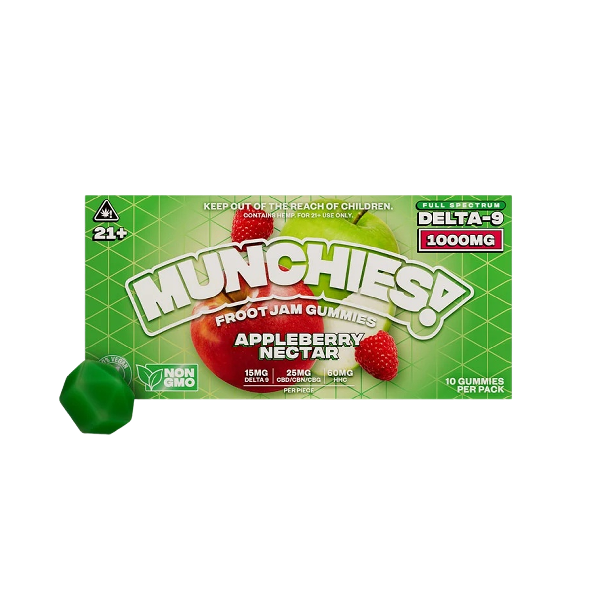 Munchies 1000MG D9 Froot Jam Gummies Appleberry Nectar
