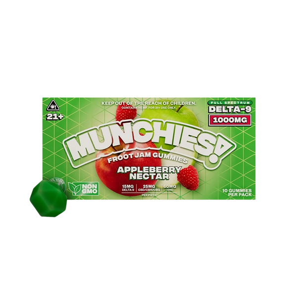 Munchies 1000MG D9 Froot Jam Gummies Appleberry Nectar