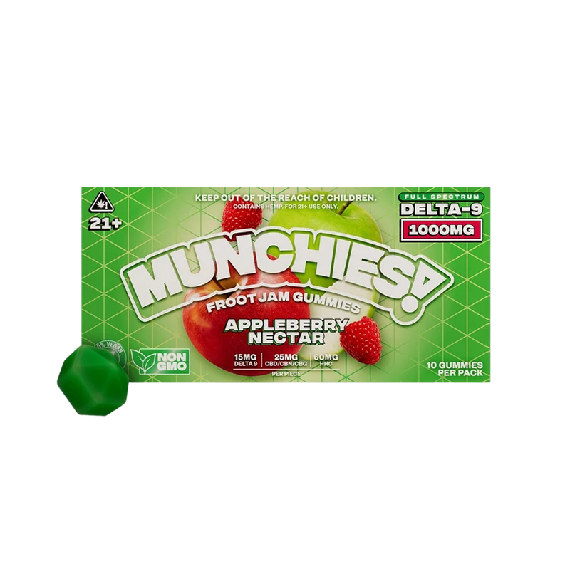 Munchies 1000MG D9 Froot Jam Gummies Appleberry Nectar-1