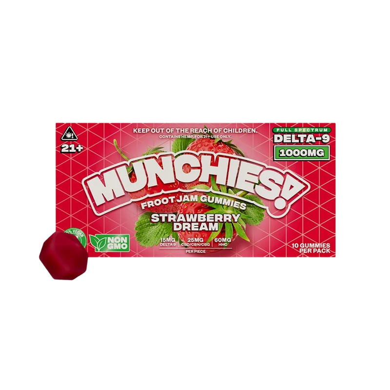 Munchies 1000MG D9 Froot Jam Gummies Strawberry Dream-1