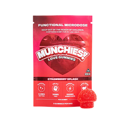 Munchies Functional Microdose Gummies - Love Gummies - Strawberry Splash - 5 piezas