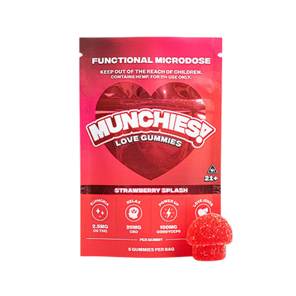 Munchies Functional Microdose Gummies - Love Gummies - Strawberry Splash - 5 piezas