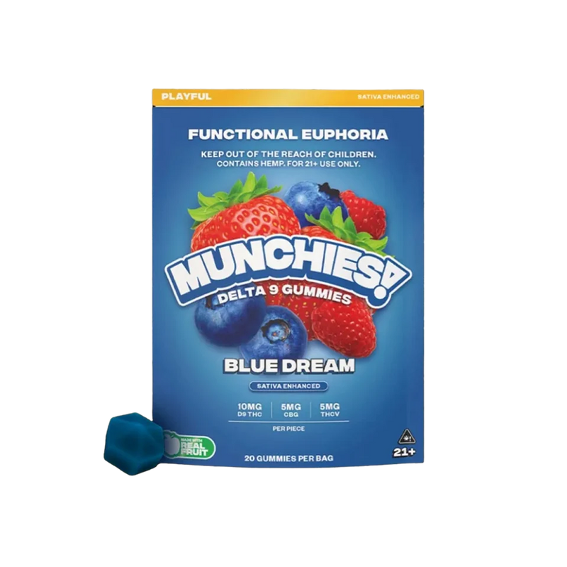 Munchies Euphoria D9 Gummy - Blue Dream - Sativa - Playful - 20 Piezas-1